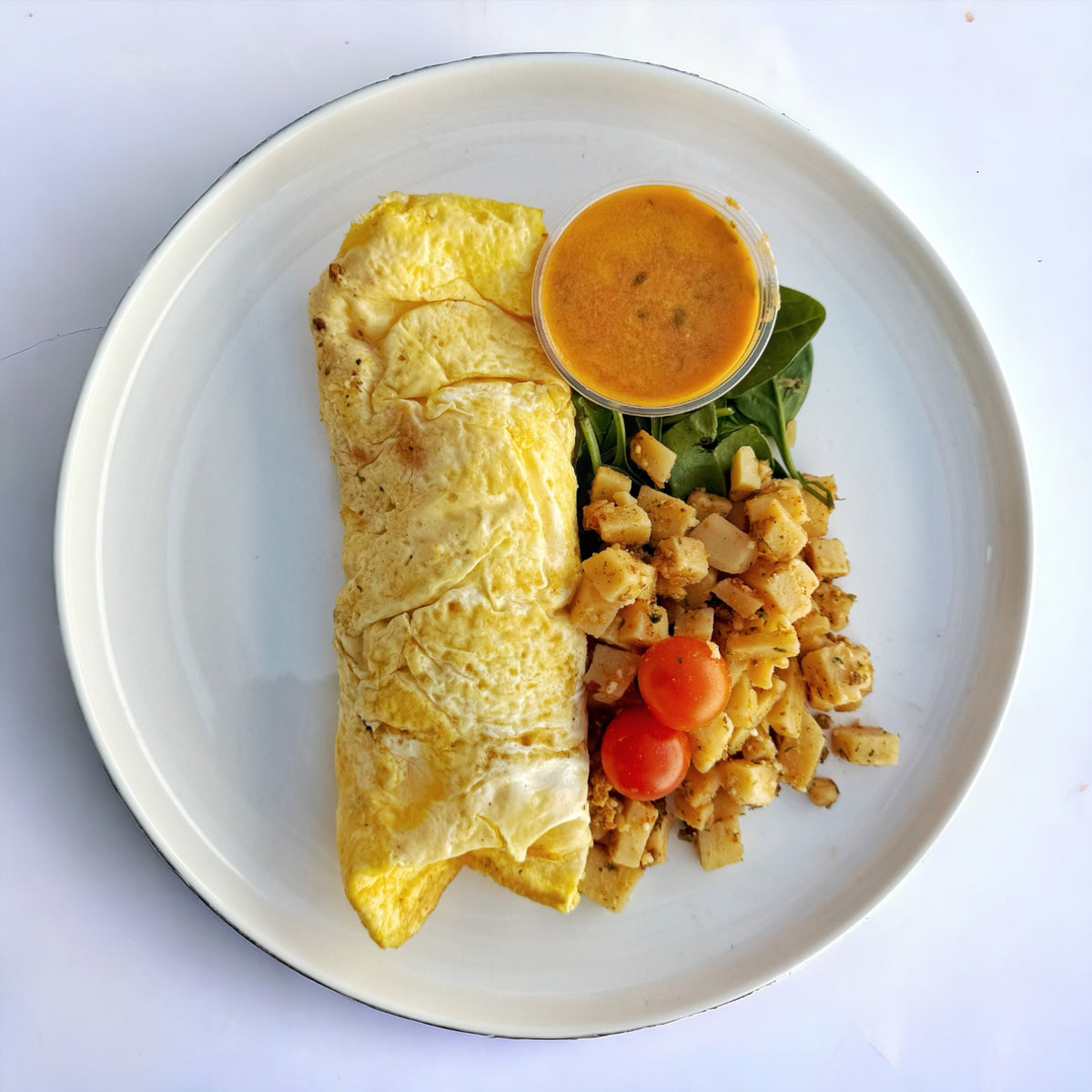 Omelette y Papas con Chorizo