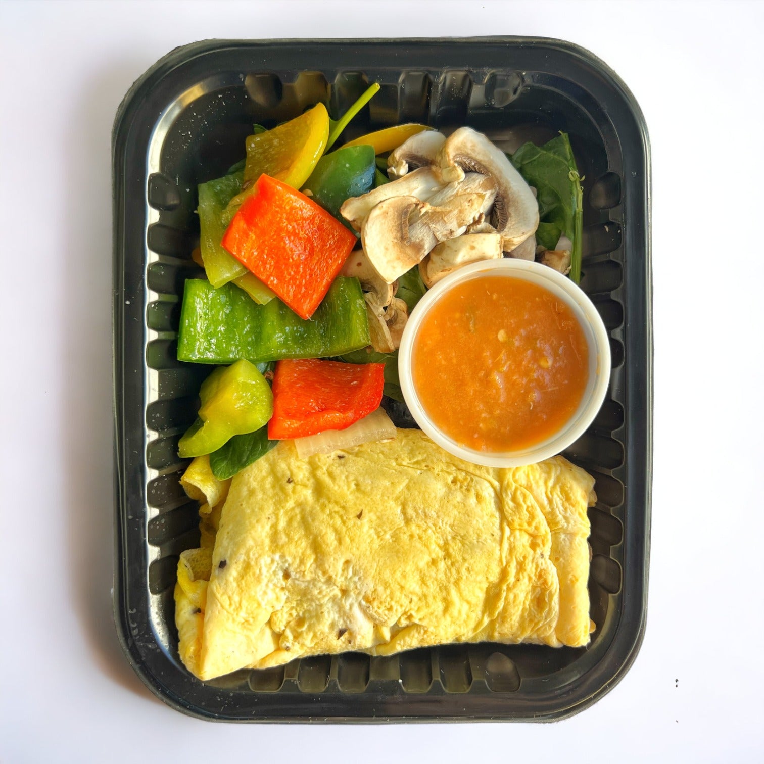 Omelette relleno de pimientos