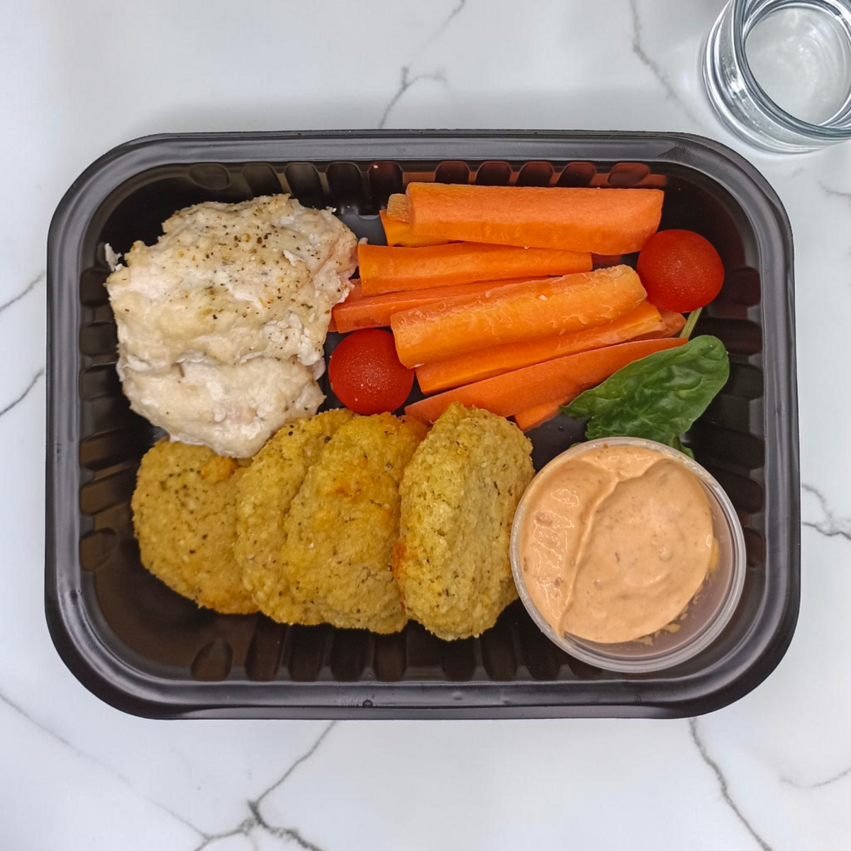 Tortitas de Pollo y Falafel de Garbanzo