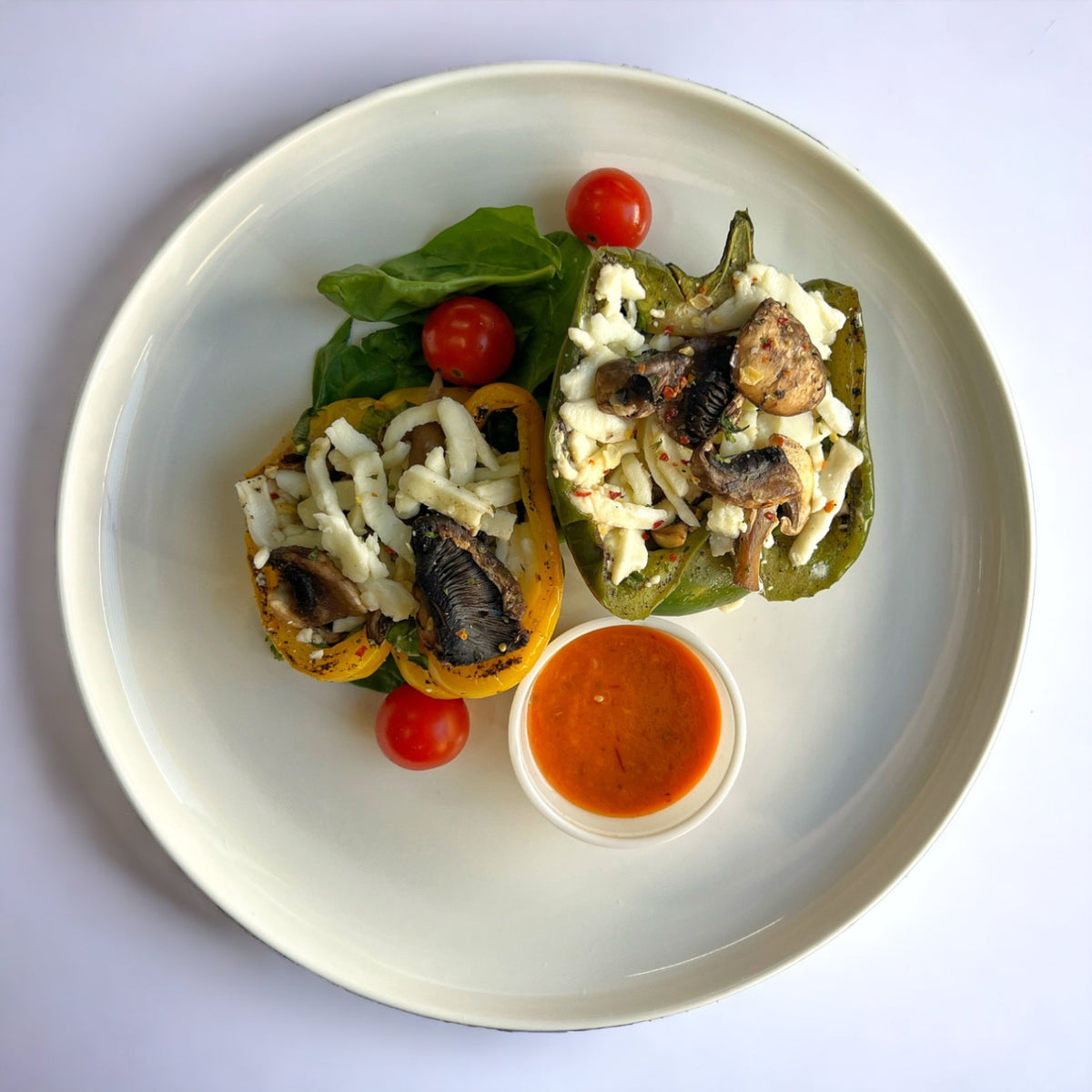 Pimientos rellenos queso mozzarella