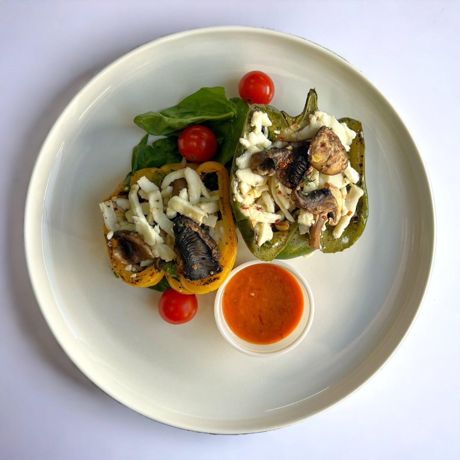 Pimientos rellenos queso mozzarella