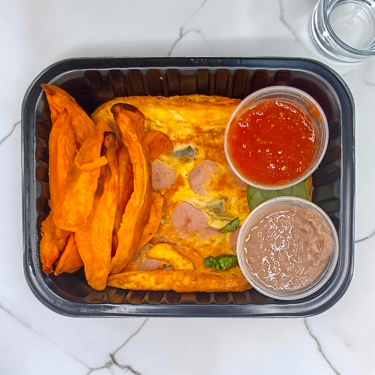 Tortilla de huevo con salchicha