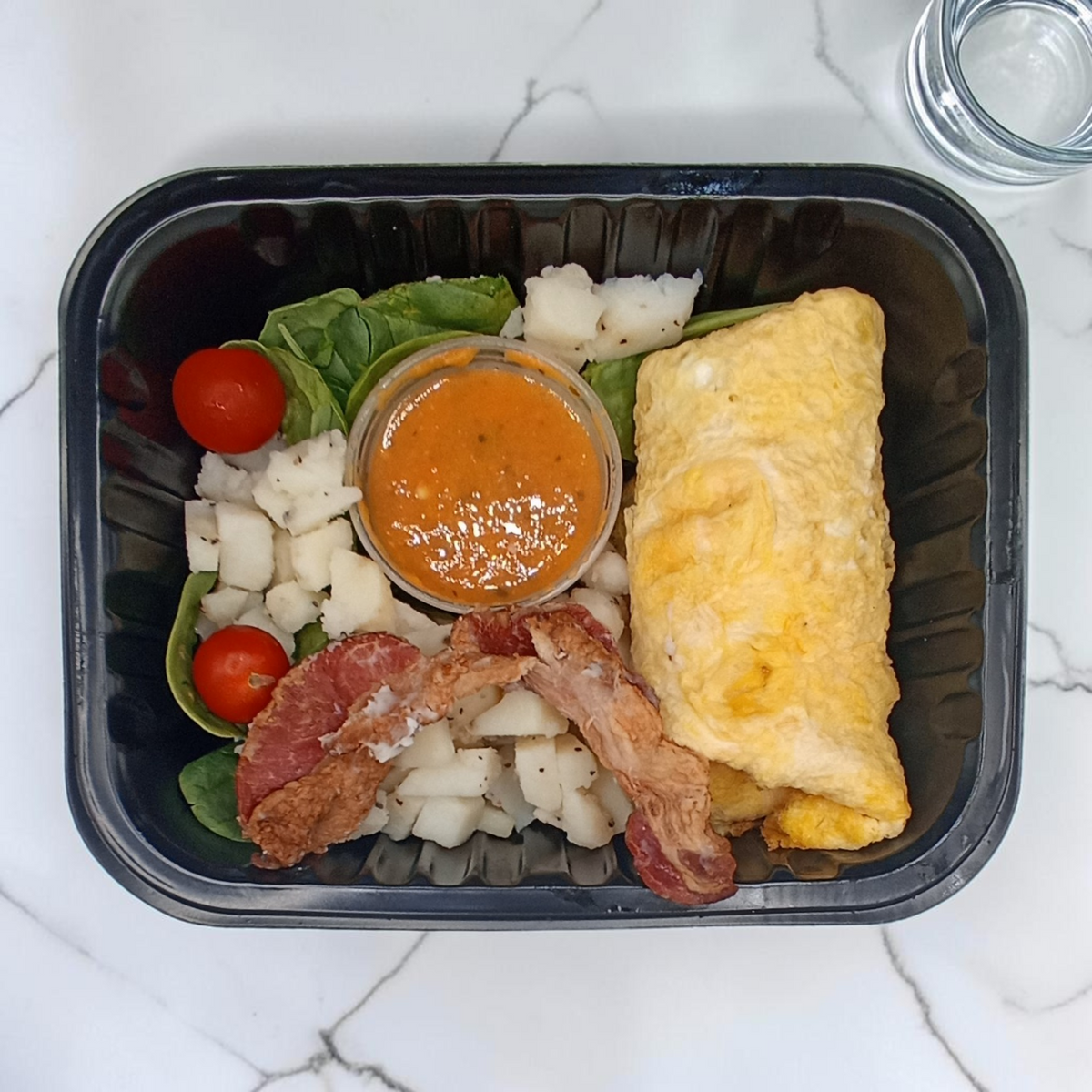 Omelette con Cheddar y Tocino