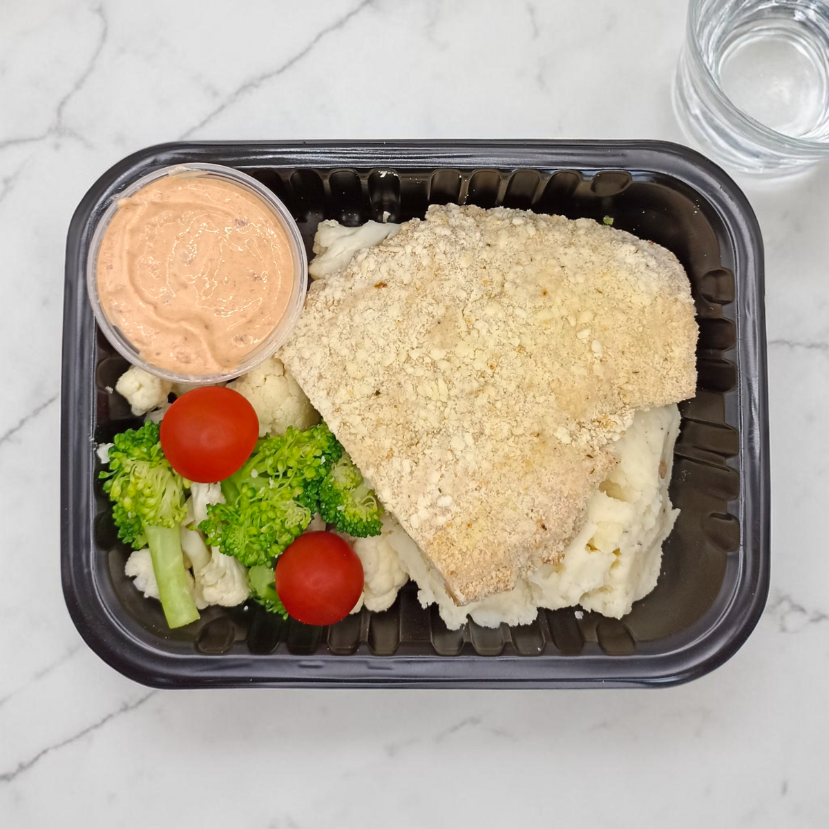 Pollo Empanizado con Vegetales