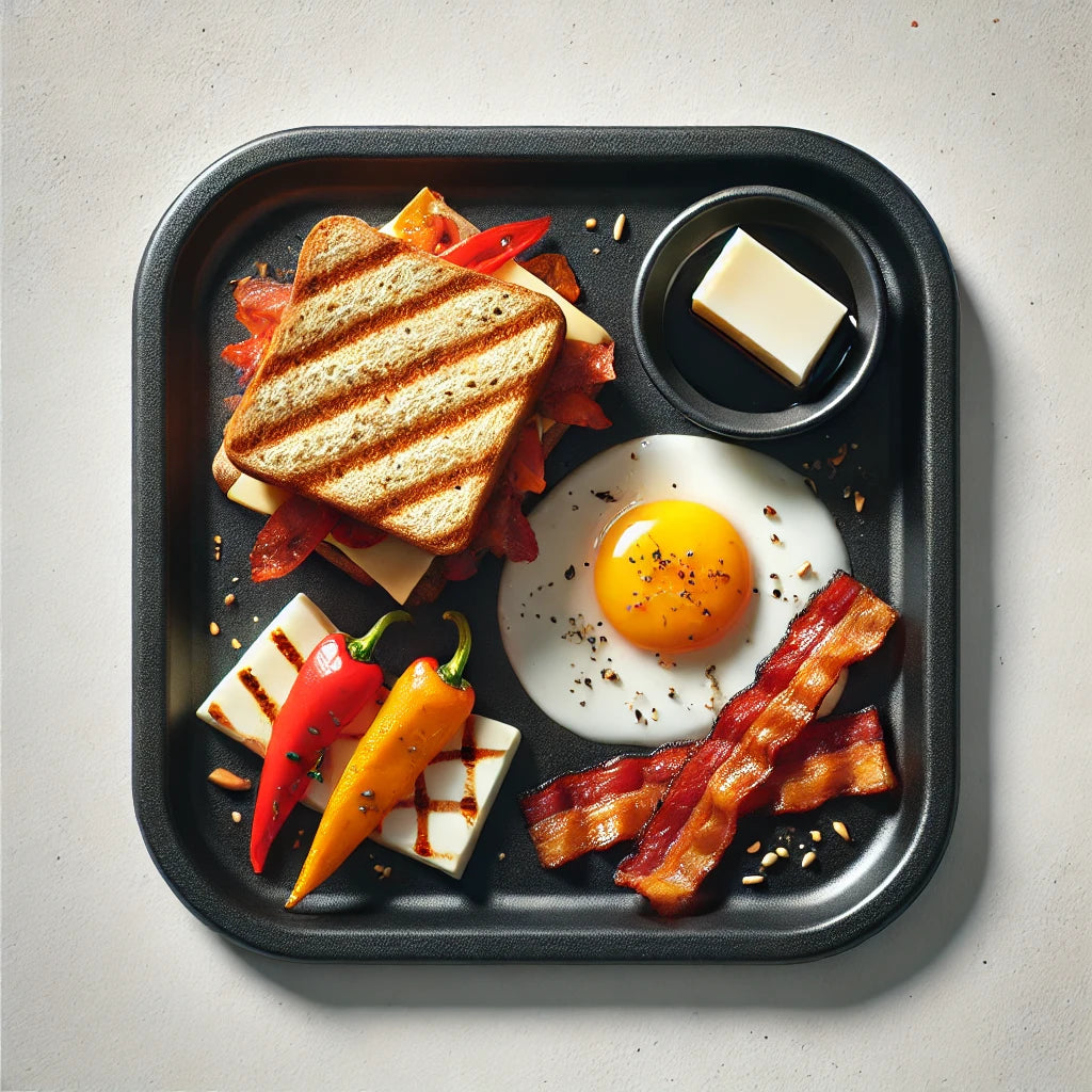 Tostada de Pimientos y Tocino