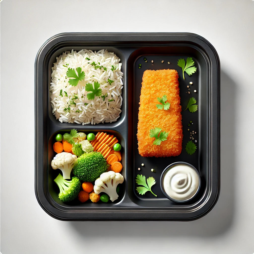 Pescado Empanizado con Arroz al Cilantro