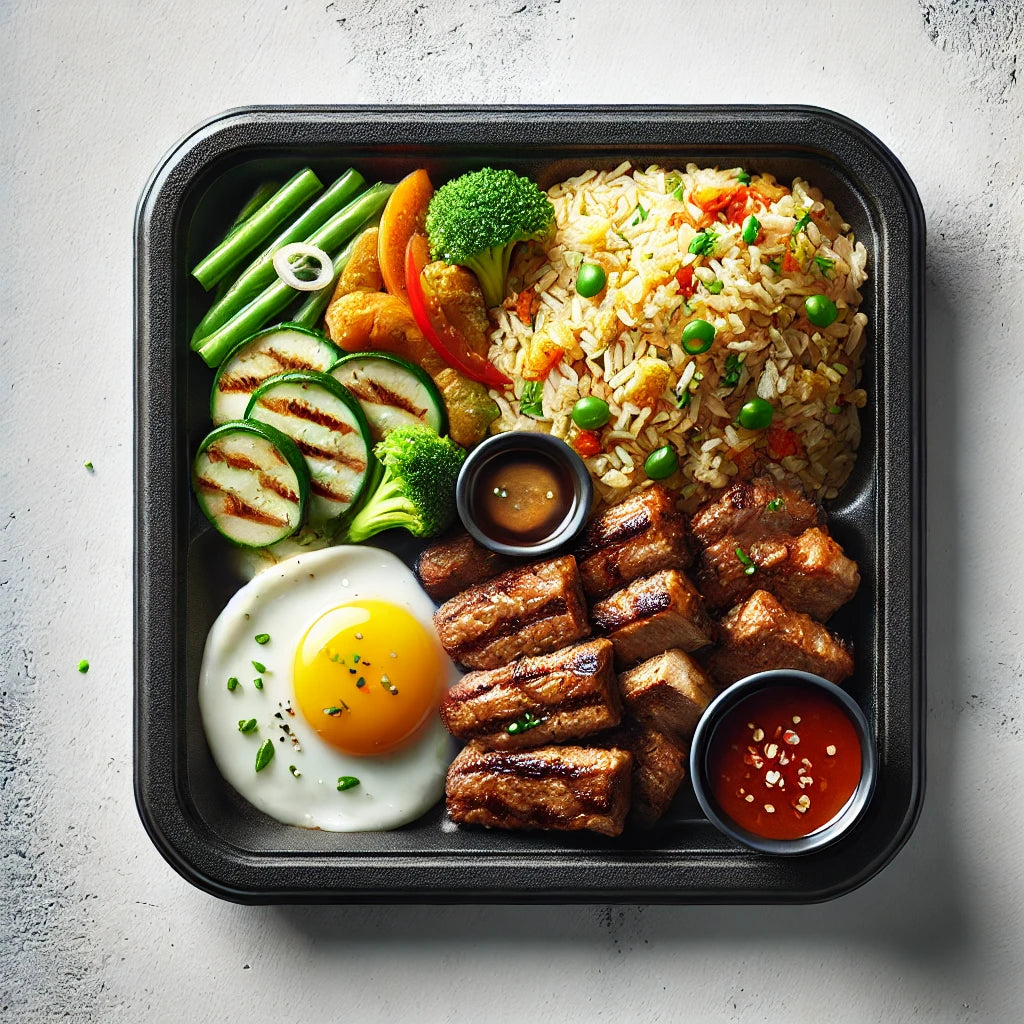 Fajitas de Pollo y Res con Arroz Frito