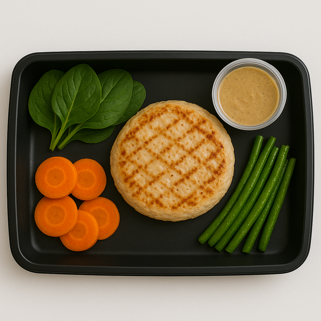 Burger de pollo con vegetales