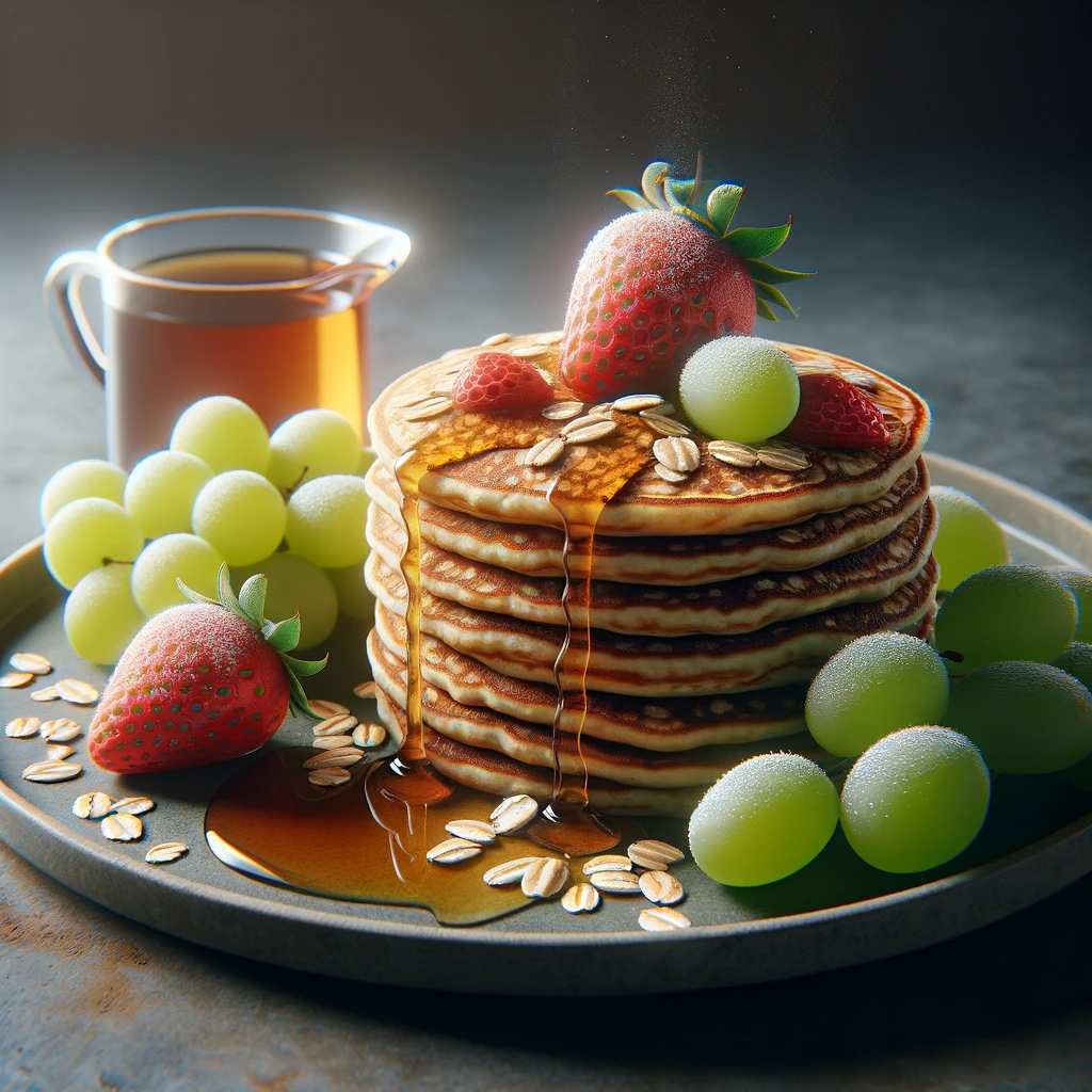 Pancakes de Avena con Fresas
