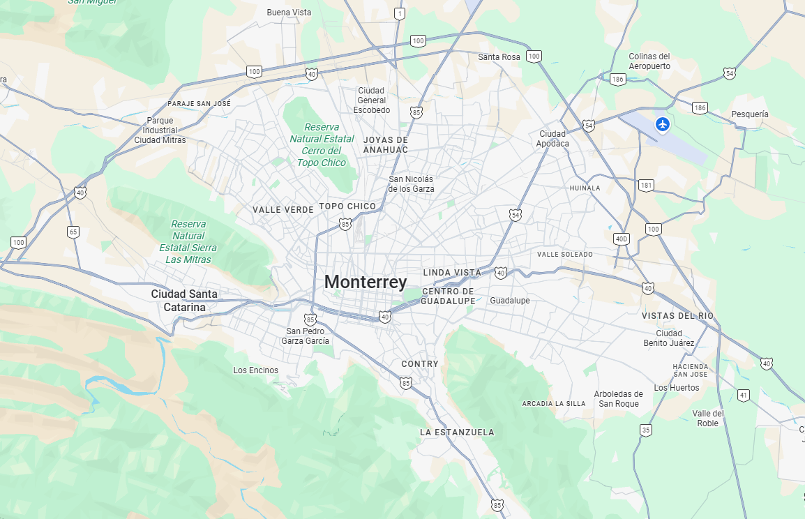 Cobertura dentro del área metropolitana de Monterrey