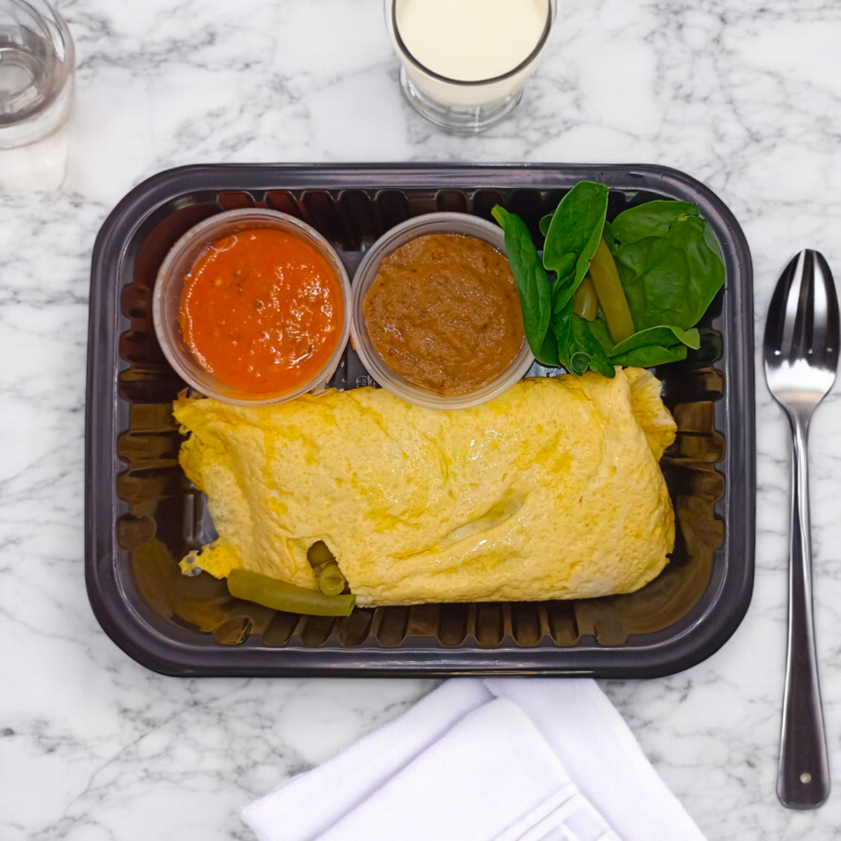 Omelette de Huevo con Ejote y Elote