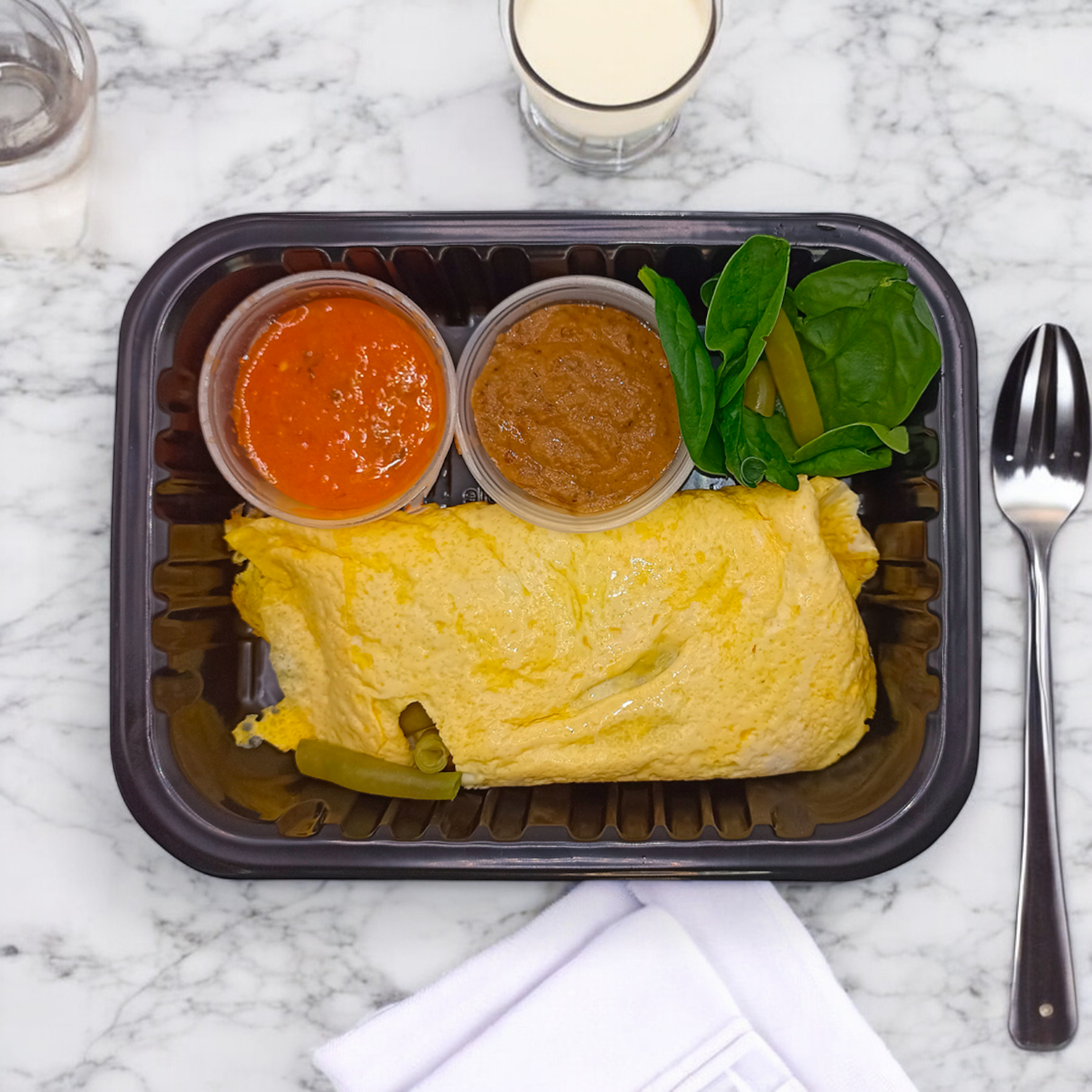 Omelette de Huevo con Ejote y Elote