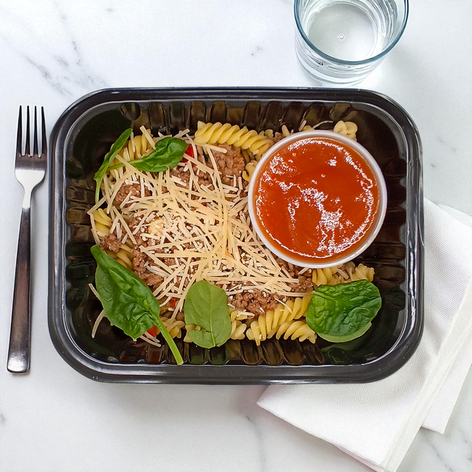 Pasta Boloñesa con Toque Verde