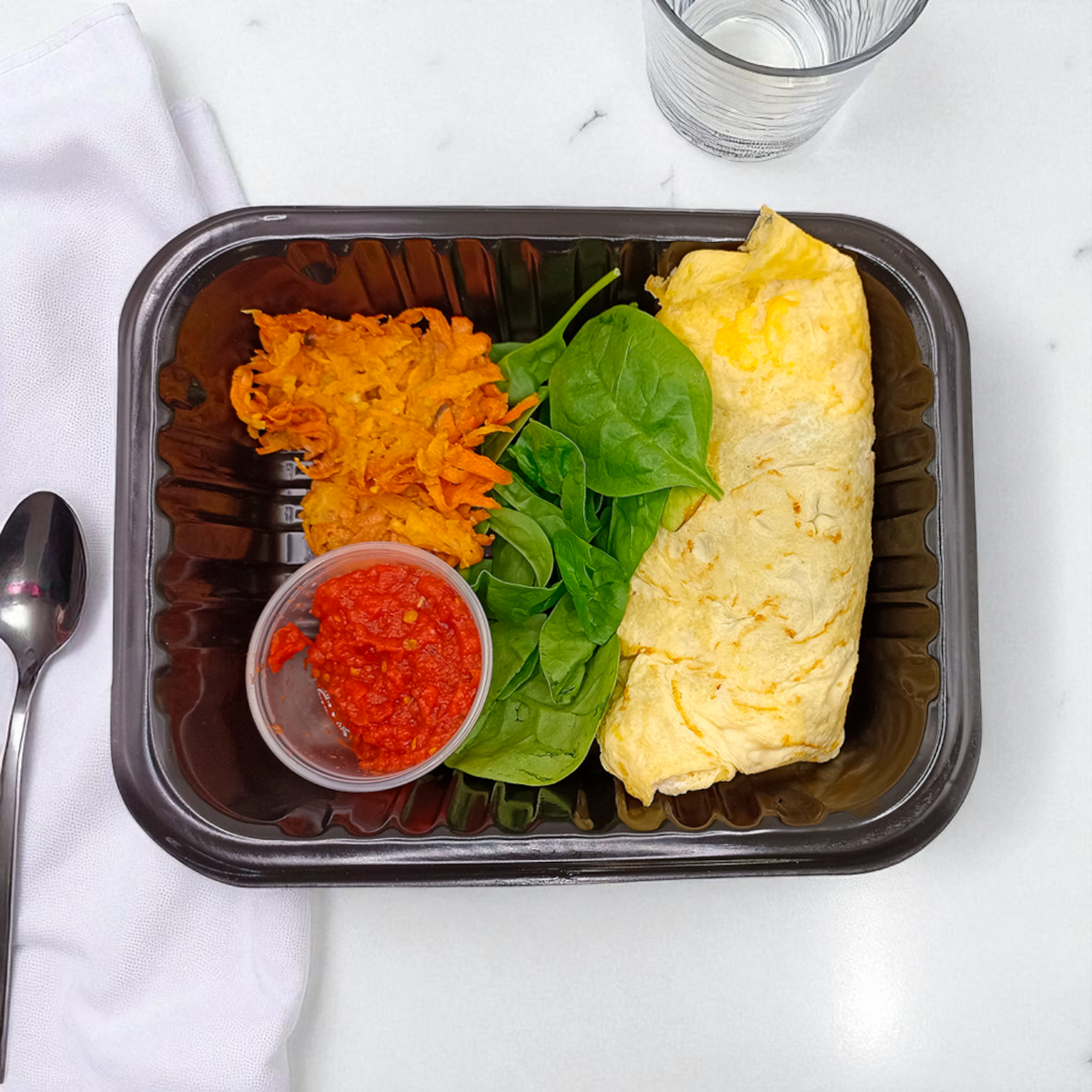 Omelette Mediterráneo de Espinaca