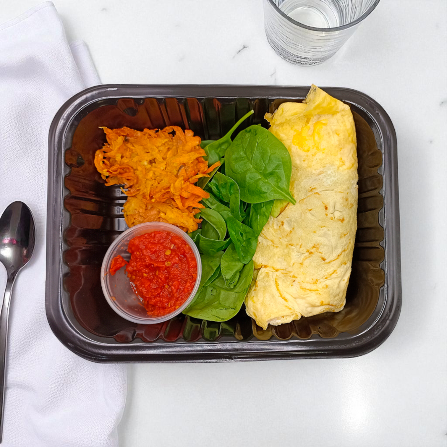Omelette Mediterráneo de Espinaca