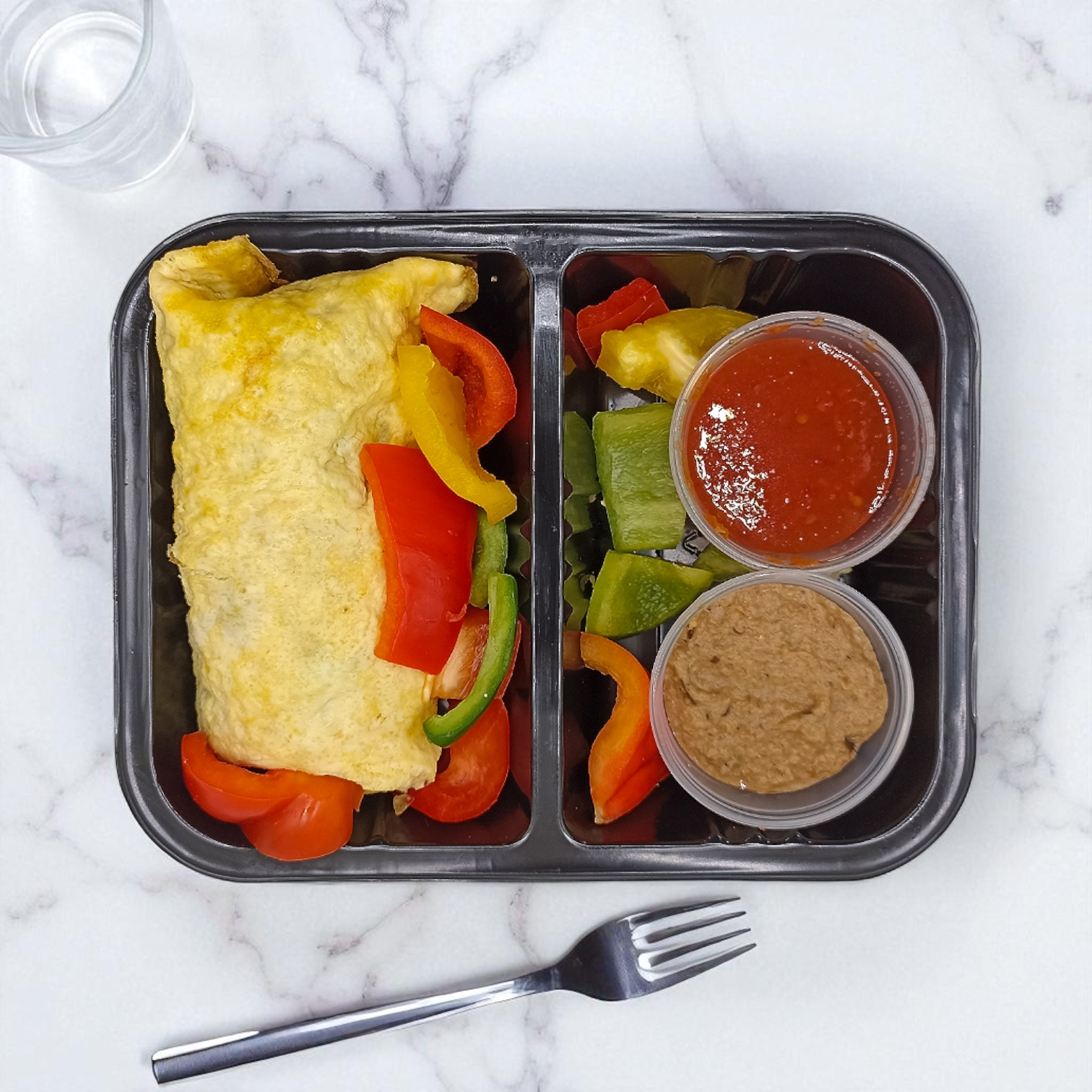 Omelette de Espinacas y Pimientos